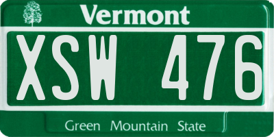 VT license plate XSW476