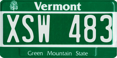 VT license plate XSW483