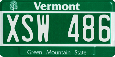 VT license plate XSW486
