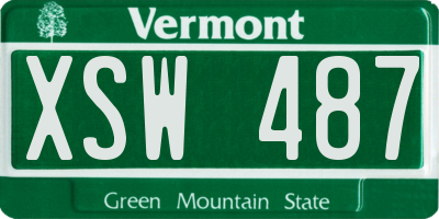 VT license plate XSW487