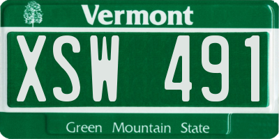 VT license plate XSW491