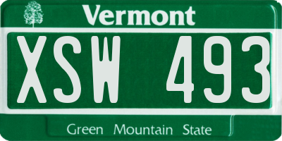 VT license plate XSW493