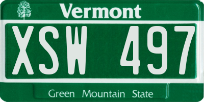 VT license plate XSW497