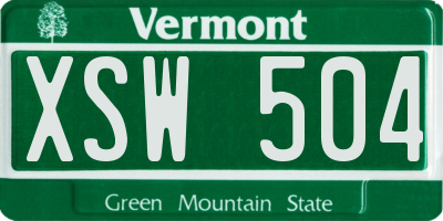 VT license plate XSW504