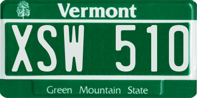 VT license plate XSW510