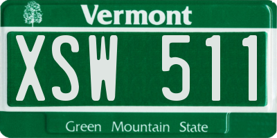 VT license plate XSW511