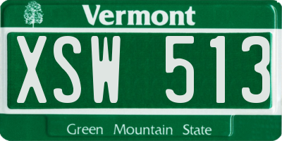 VT license plate XSW513