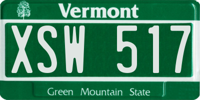 VT license plate XSW517