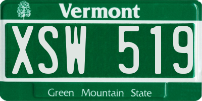 VT license plate XSW519