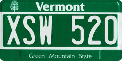 VT license plate XSW520