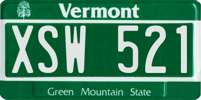 VT license plate XSW521