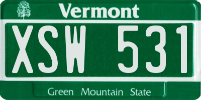 VT license plate XSW531