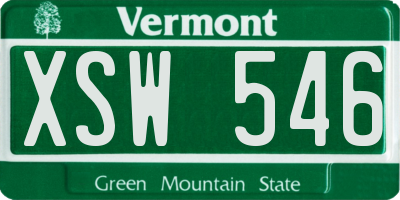 VT license plate XSW546