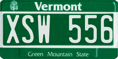 VT license plate XSW556