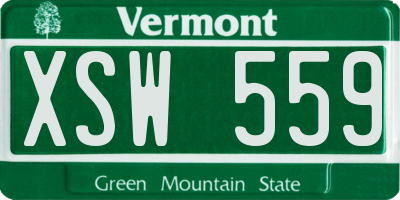 VT license plate XSW559