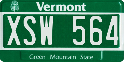VT license plate XSW564