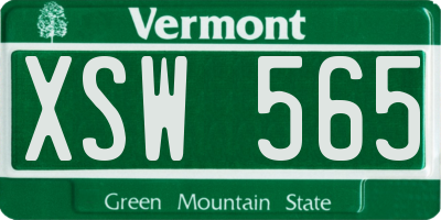 VT license plate XSW565