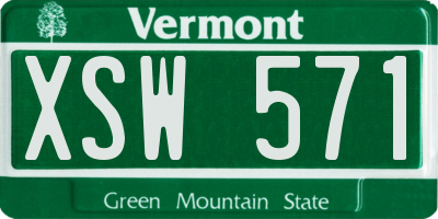 VT license plate XSW571