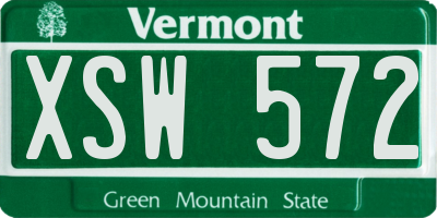 VT license plate XSW572