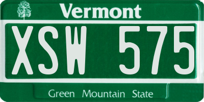 VT license plate XSW575