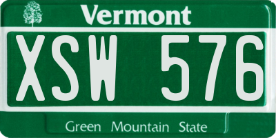 VT license plate XSW576