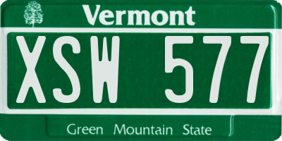 VT license plate XSW577