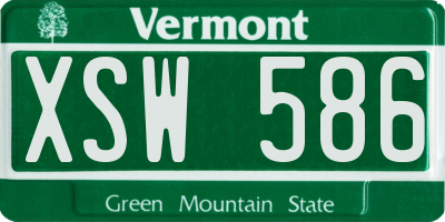 VT license plate XSW586
