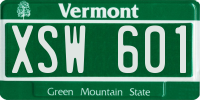 VT license plate XSW601