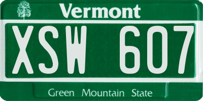 VT license plate XSW607