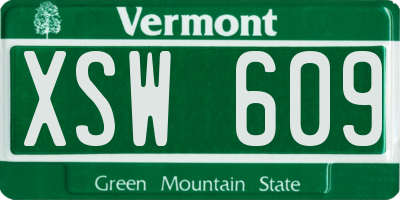 VT license plate XSW609