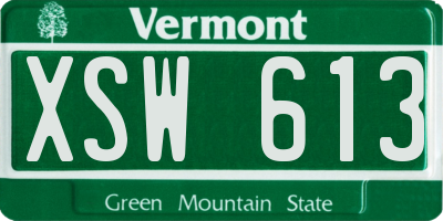 VT license plate XSW613
