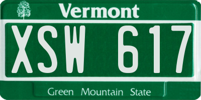 VT license plate XSW617