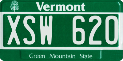 VT license plate XSW620