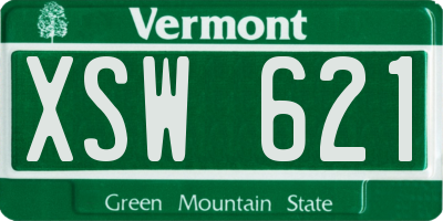 VT license plate XSW621