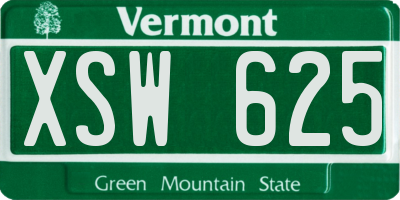 VT license plate XSW625