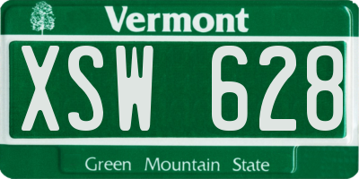 VT license plate XSW628