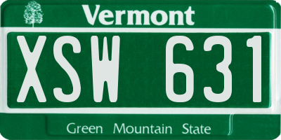 VT license plate XSW631