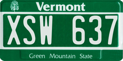 VT license plate XSW637