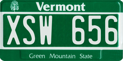 VT license plate XSW656