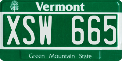VT license plate XSW665