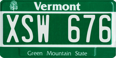 VT license plate XSW676