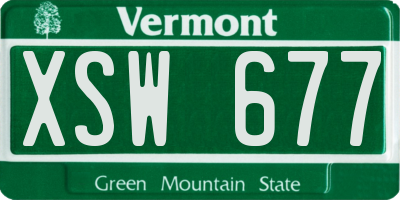 VT license plate XSW677
