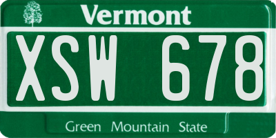 VT license plate XSW678