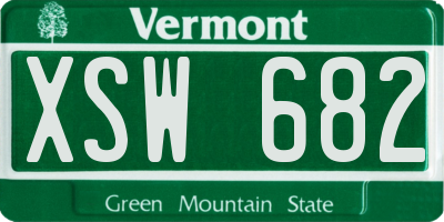 VT license plate XSW682