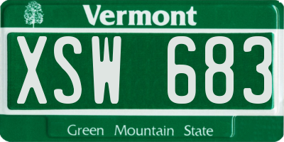VT license plate XSW683