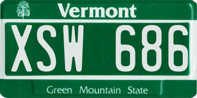 VT license plate XSW686