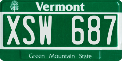 VT license plate XSW687
