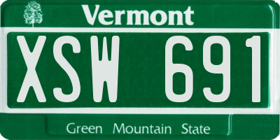 VT license plate XSW691