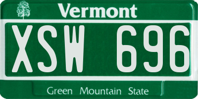 VT license plate XSW696