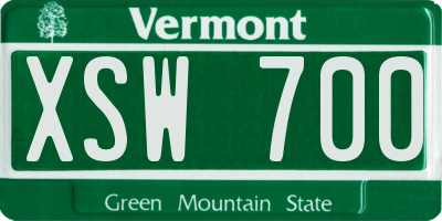 VT license plate XSW700
